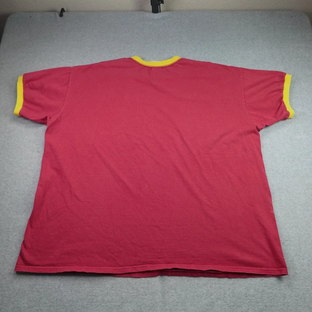 USC Trojans T-Shirt Mens XXL Red Yellow Ringer Short Sleeve Nike Team NCAA